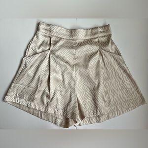 MOD On Trend Champagne Zebra Satin Dress Shorts